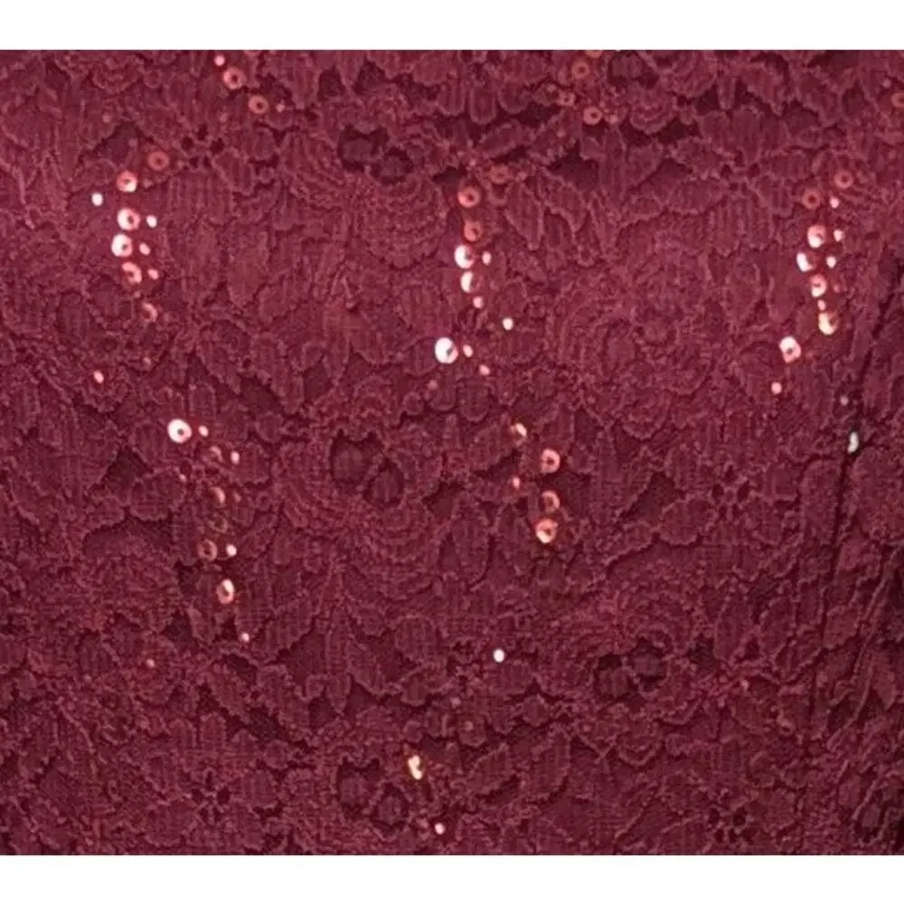 Plus Size Mother Bride Burgundy Lace Chiffon Formal Maxi Gown Cruise Formal 3XL - Picture 5 of 7